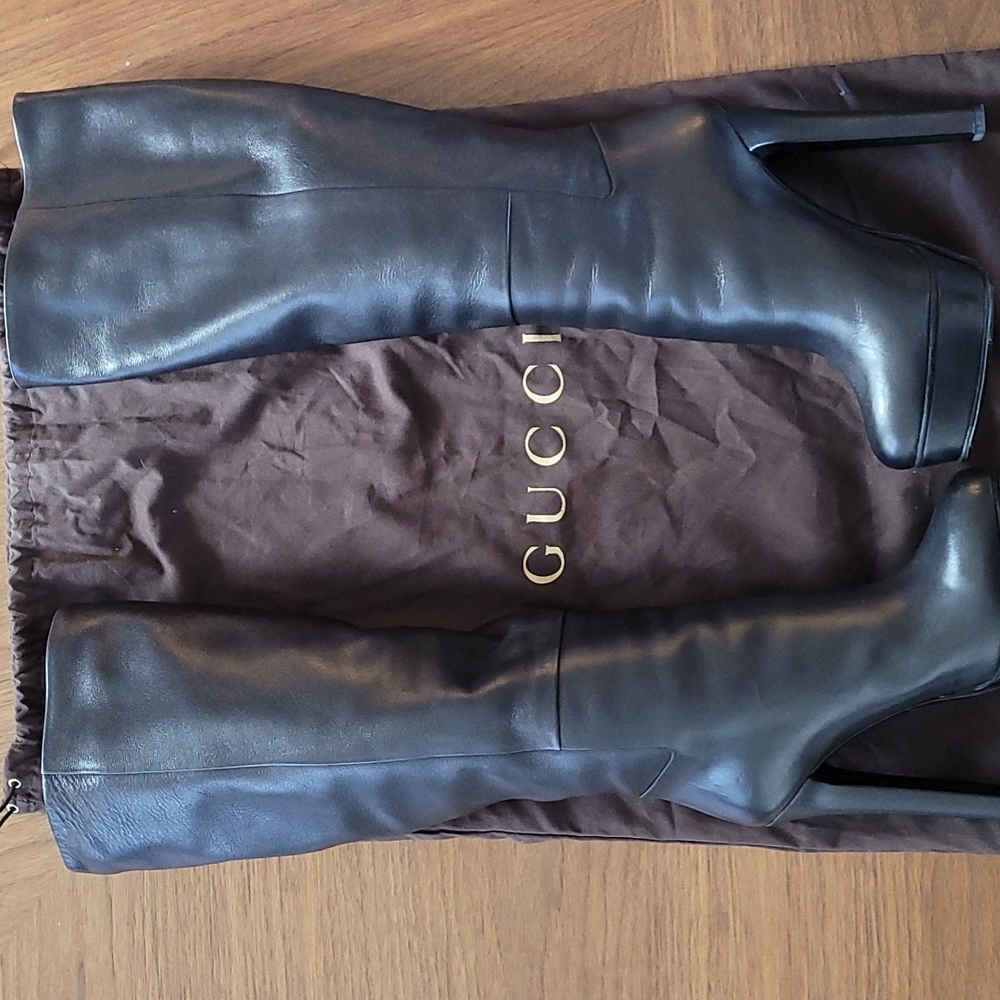 Gucci Platform Leather Boots - Picture 14 of 16